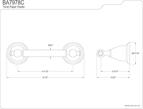 Miniatura 2 de Kingston Brass BA7978C English Vintage Toilet Paper Holder, 8-12-Inch, Polished Chrome