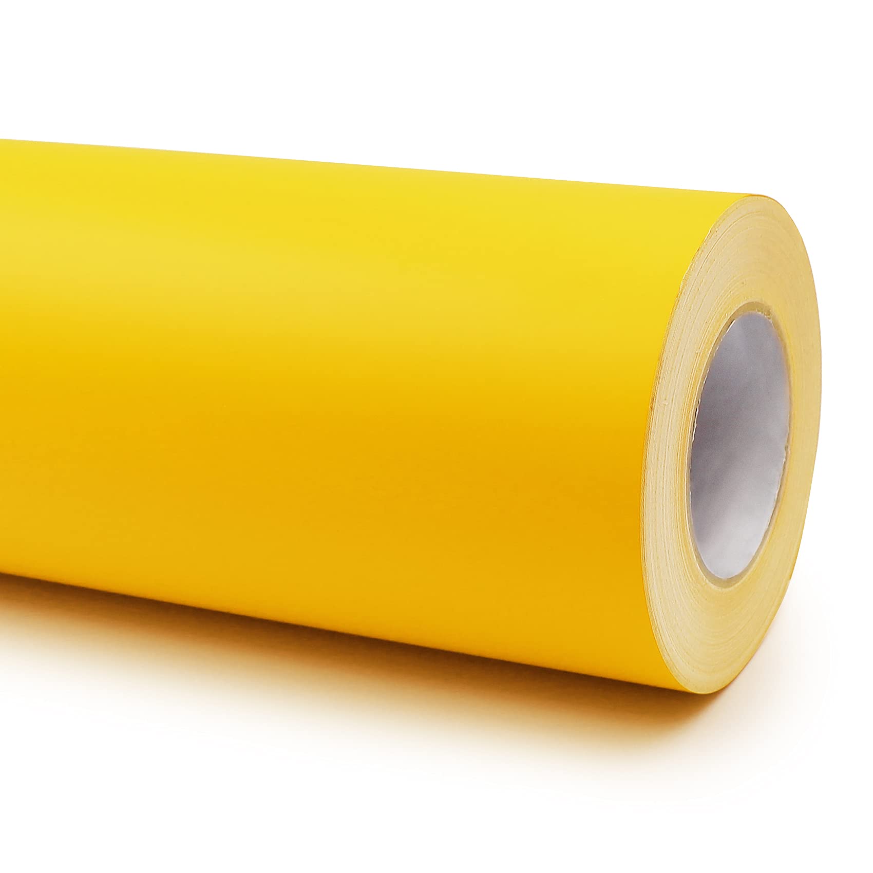 Film adhésif brillant ou mat pour meubles, cuisines ou salle de bains (021 jaune, mat) 10 m x 63 cm