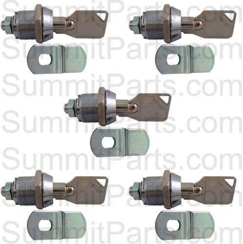 5PK - TOP PANEL LOCK & KEY FOR WASCOMAT W74, W124, W184 - 080317