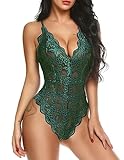 Avidlove Lace Bodysuit for Women Christmas Lingerie Sexy Teddy Valentine's Day Lingerie Naughty Negligee Bodysuit Green