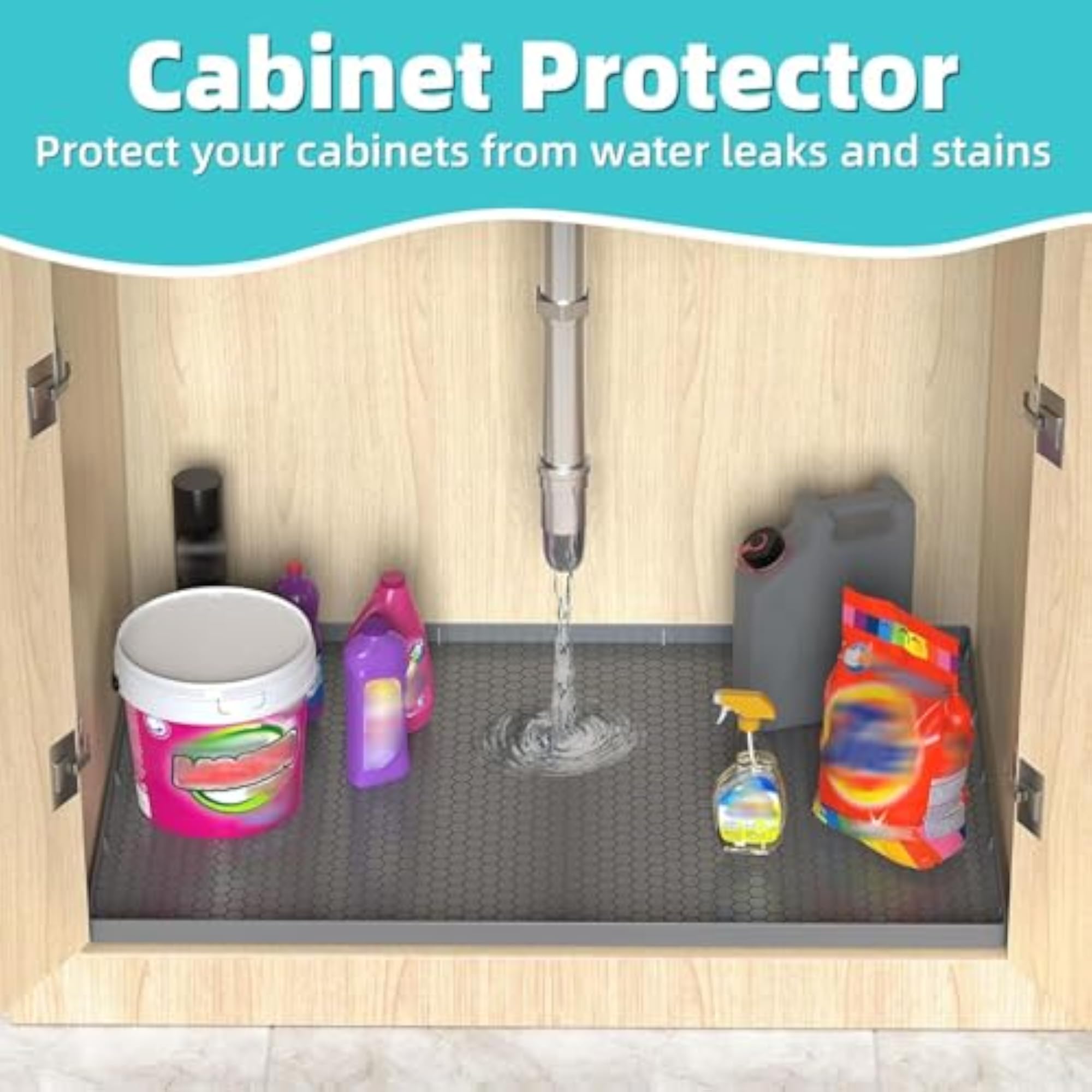 Waterproof Under Sink Mat, 34" x 22"