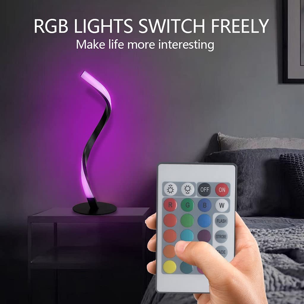 Lampada da Tavolo a LED a Spirale con Sincronizzazione Musica, Luce da Tavolo RGB Intelligente, Controllo Vocale e APP, Lavora con Alexa, Google Home, per Giochi, PC, TV, Camera ( Color : Silver )