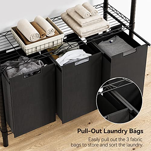 Amyove Hampers & Baskets, Large, 3-Laundry Sorter