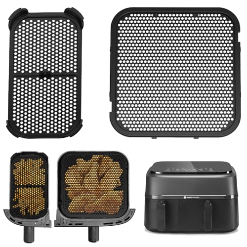 2 Stück Silikon Spritzschutz Zubehör für Philips Airfryer 3000 Dual Basket NA350,Airfryer Zubehör für Philips Steam Airfryer 5000 Series Dual Basket,Silikonform Spritzschutz für Philips NA550 6L/3L