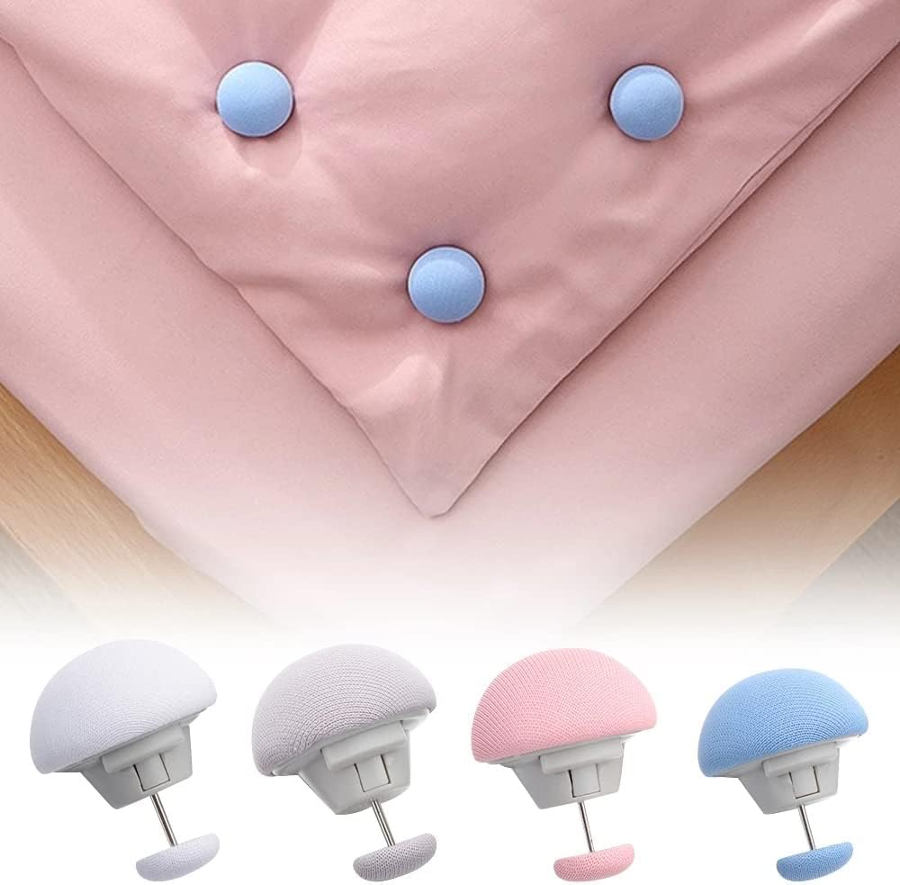 Mushroom Blanket Clips – Non-Slip Duvet Cover Fasteners, Quilt Holders, Comforter Clips, One-Key Unlock Bedding Accessories for Bed Sheets, Mattresses, Curtains & More, Randome Colos (Pack of 8)-picture-30