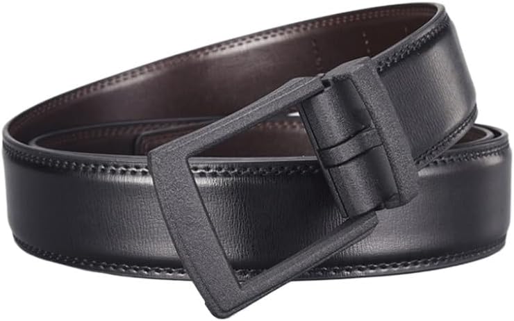 Automatic Belt Buckle Leather for Men Business Faux Waistband image 2