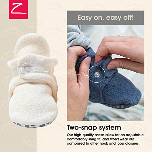 Zutano Unisex Cozie Fleece Baby Booties With Grippers, Baby Essentials, Cream, 12 Months Unisex Infant #TOP2