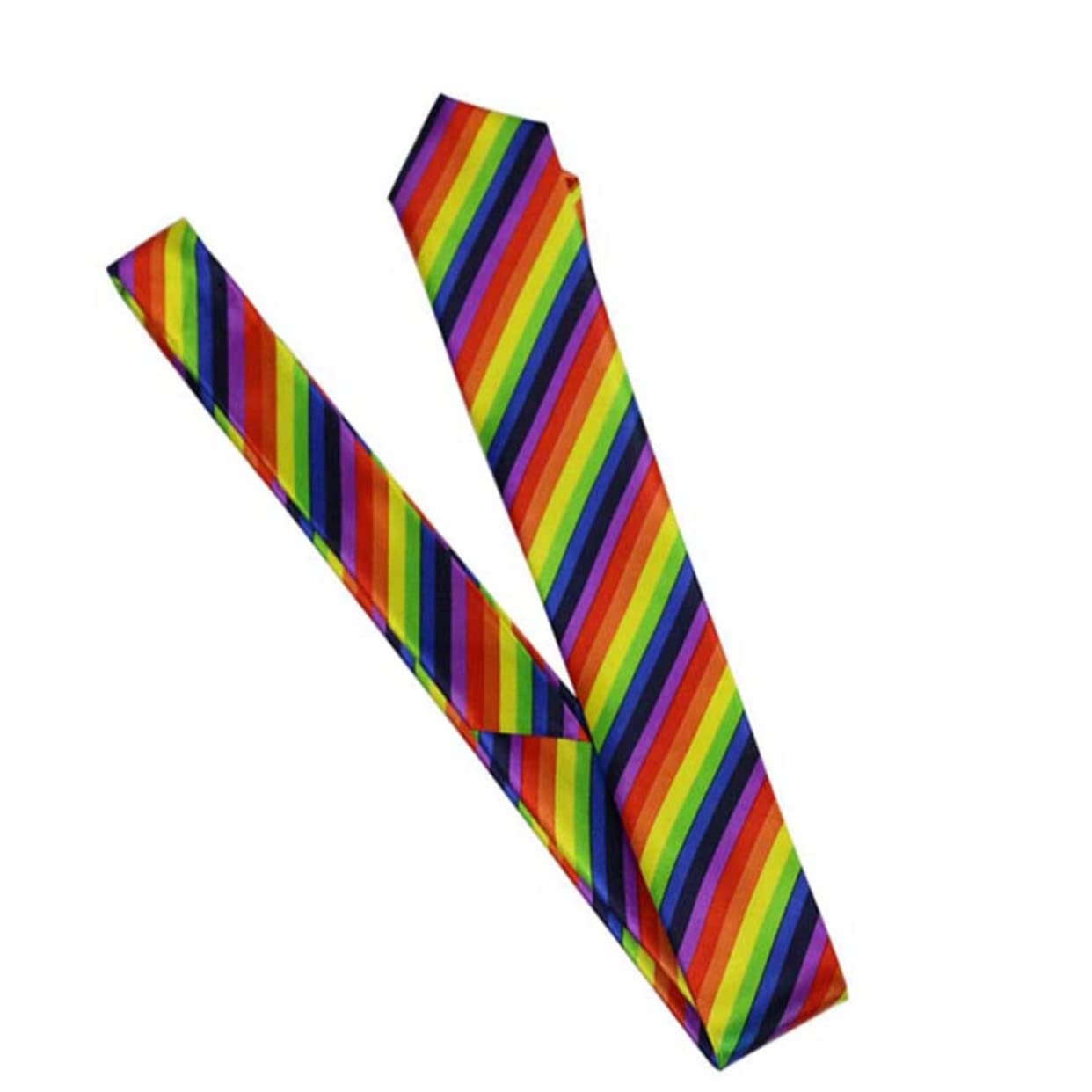 PartyKindom 3Pcs Colorful Elastic Suspenders with Beautiful Bow Tie Rainbow Stripe Braces for Unisex Party Costume for Birthdays and Casual Wear