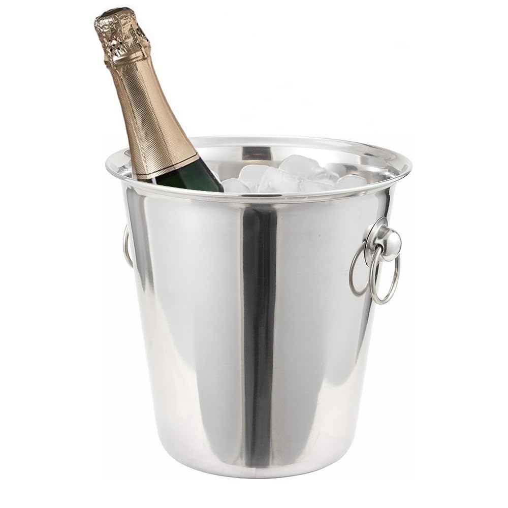 Secchiello Portaghiaccio In Acciaio Inox 4L - Per Vino, Champagne E Birra, Con 2 Maniglie - Foto 10