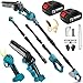 panthem 4 in 1 Akku Hochentaster 6 Zoll Mini Kettensäge mit Akku & 45 mm Teleskop Astsäge für Makita 18V, Elektrische Gartenschere, 21V 4000mAh, Baumschere Astschere mit Teleskop Stange