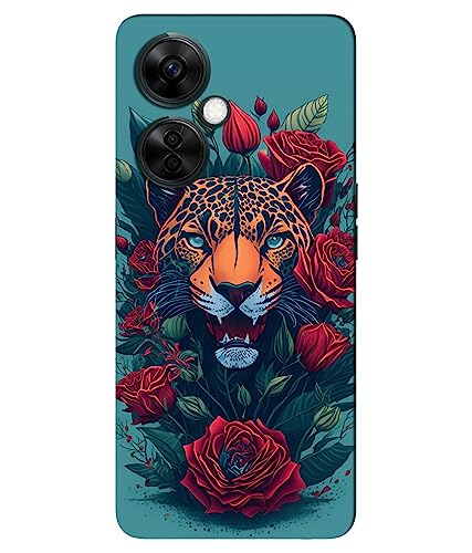 Image of ''Leopard''- (Roses-Plants) Printed Hard Mobile Back Cover & Case for OnePlus Nord CE 3 Lite 5G, Designer | Protective & Premium Cover & Case