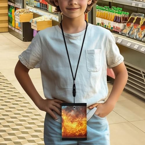Fire Soccer Lanyard Trifold Wallet for Boys Ages 8-12 Outdoor Travel Purse with Picture Inserts Portable Three Fold Wallets Lightweight Money Bag4