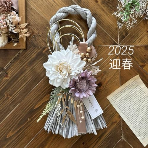 しめ飾り お正月飾り しめ飾り 洋風しめ縄 カラーしめ縄 2025のサムネイル