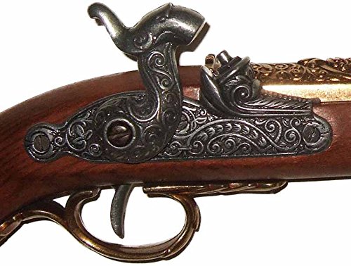 Denix 19th Century French Percussion Dueling Pistol, Brass - Non-Firing Replica - Thumbnail 3
