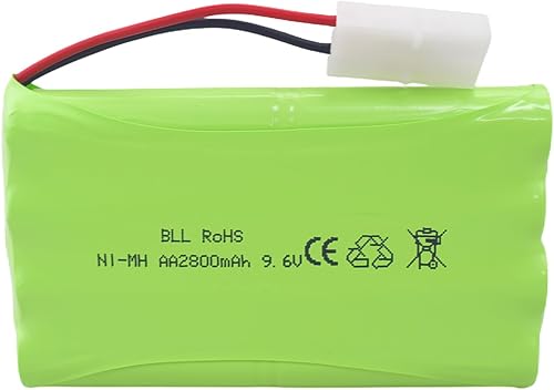Miniatura 4 de PUOO 2 pilas recargables AA de 9.6 V 2800 mAh con enchufe Tamiya y 2 cables de carga USB adecuados para autos de juguete RC, camiones, tanques,