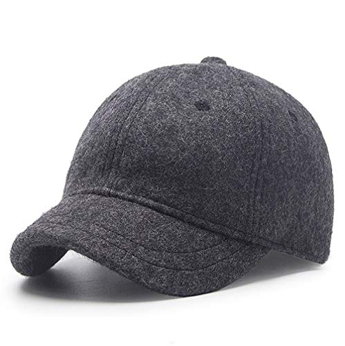 Winter Hat,Wool Felt Autumn Winter Hat Solid Color Short Soft Brim Lightweight Day Beret Hats Breathable Tweed Baseball Cap Elastic Sport Caps for Ladies Men Woman Outdoor Under 20 Warm Dark Drey