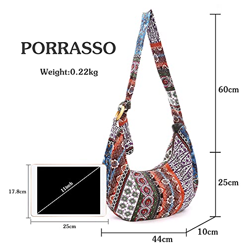 PORRASSO Crossbody Bag Hippie Shoulder Bag Women Sling Bag Handmade Messenger3