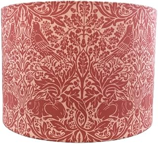 Handmade Lampshade William Morris Brer Rabbit Red Cream Pink (Ceiling/Pendant, Medium (30cm Diameter))