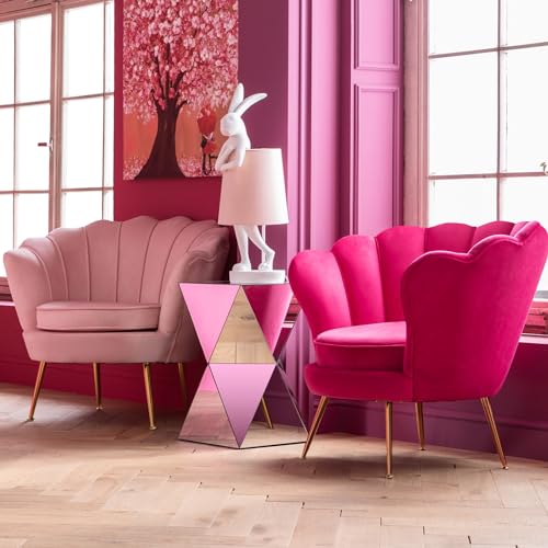 Kare Design Mesa auxiliar Luxury Triangle, 32x32cm, tablero de friba, vidrio reflectante, sala de estar, plata, triaungular - imagen 2