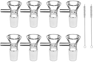 8 Pack Glass Banger Filling Funnels with Cleaning Brushes for 14mm Male Bangers