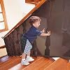 Kinderveiligheid Trappen Net, 3+3 meter Indoor Balkon en Trap Veiligheidsnet, Veilig Rail Netto Protector Balkon/Trapreling Veiligheidsnet voor Kinderen Huisdier Speelgoed Stevig Mesh Stof Materiaal Koffie