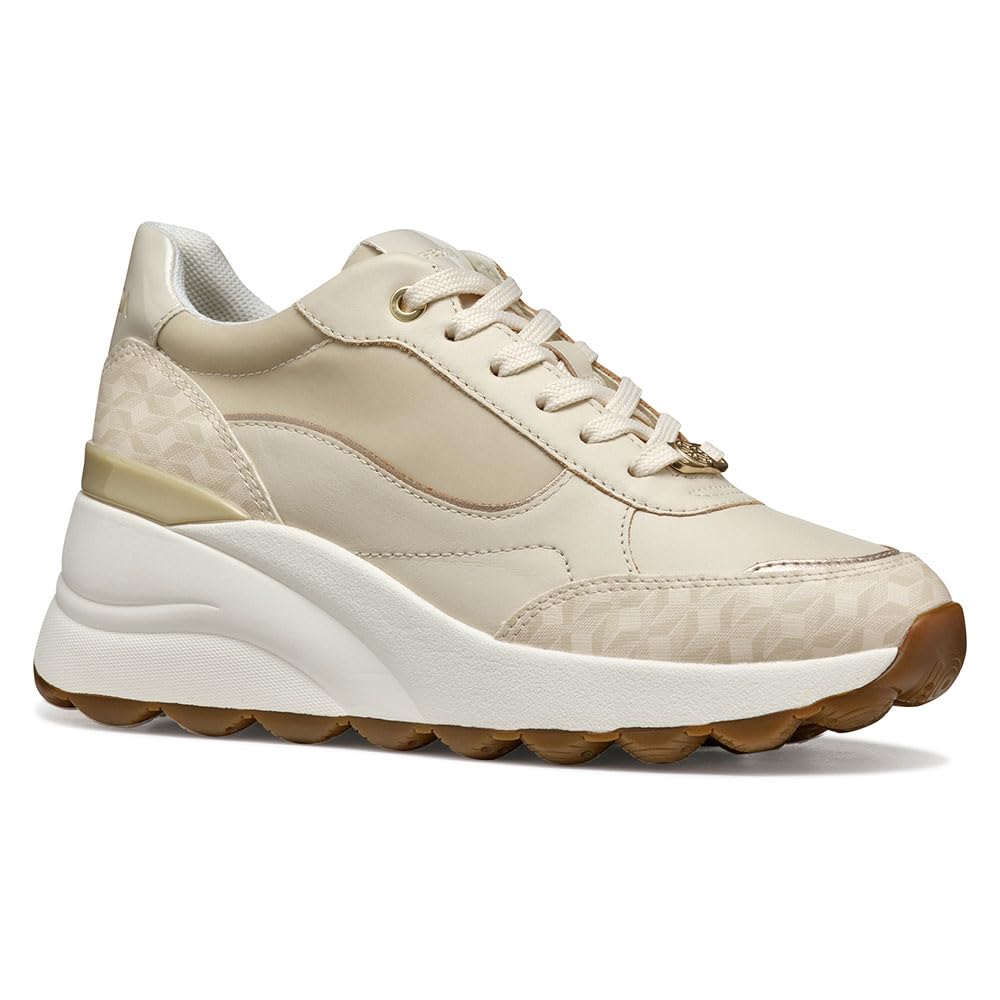Geox Women's D SPHERICA EC13 A Sneaker, Papyrus, 7.5 UK
