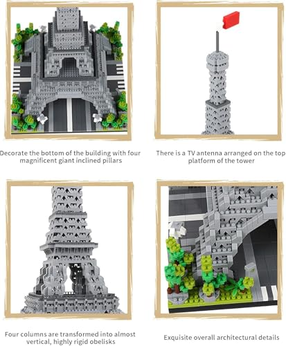 Image of Bestie toys Building Blocks Architecture Eiffel Tower Micro Mini Block Set World Famous Architectural Model 3D Puzzle Toys Gifts for Kid and Adult 3000 Pieces