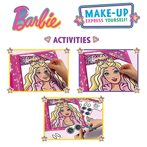 Lisciani - BARBIE - Skizzenbuch Make-up - BARBIEs Make-up - Kreatives Spiel - Kosmetiktasche - Kunst Des Schminkens - Spiegel Inbegriffen - Für Mädchen ab 5 Jahren