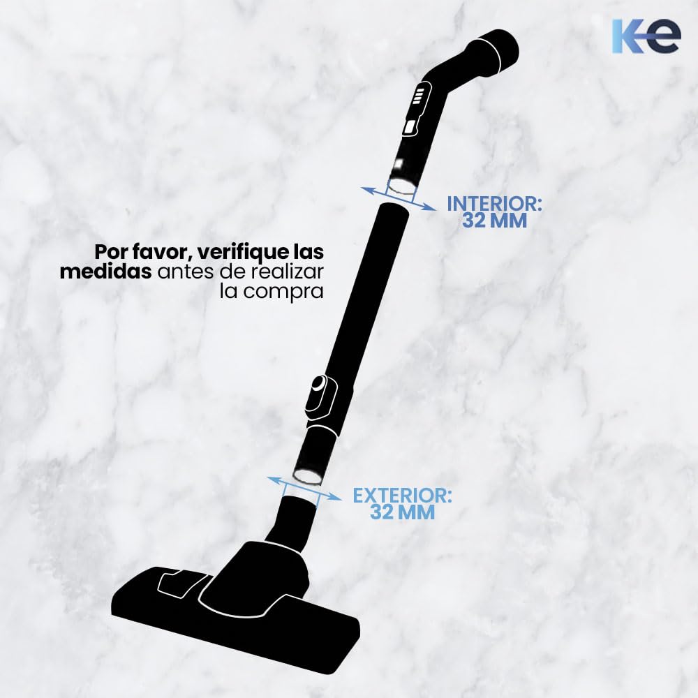 ANAKEL HOME Repuesto Tubo Aspiradora Universal Compatible con Aspirador AEG, Bosch, Miele, Philips, Rowenta... | Ø32 mm, Acero Inoxidable, Longitud Regulable 56.5-94 cm