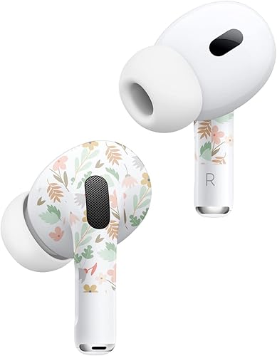 Miniatura 2 de MightySkins Skin compatible con Apple AirPods Pro 2, flores neutrales, funda de vinilo protectora, duradera y única, fácil de aplicar, quitar y