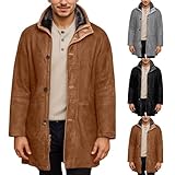 convient pour le printemps. Générique Manteau Homme Trench Mi-Long Manteau Long 3/4 pour Homme Manches Longues Col Mont Trench Coat Classique Chaud Veste Mi Saison Overcoat Slim Fit Business Coup-Vent Revers