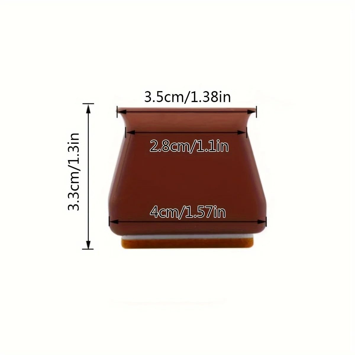 Protector Patas Sillas Cubierta for Base de Silla Envuelta en Borde de Silicona, Almohadilla Antideslizante de Fieltro Cuadrado, Mesa y protección for Muebles del hogar(16PCS)