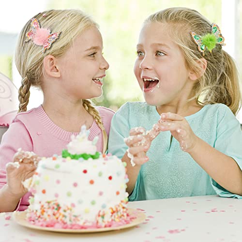 Amcami 2 Pcs Butterfly Rhinestone Hair Clip Moving Flying Butterfly Hair Clips For Girls Butterfly Hair Clips Moving Wings Shiny Hair Clamps Barrettes For Women Girls Thick Thin Hair(Cyan & Pink) #TOP3