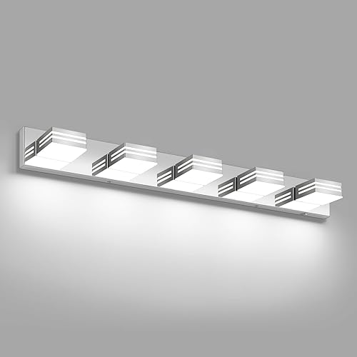 Miniatura 13 de Moderna lámpara LED para tocador de baño (3 luces, 24 pulgadas) (5CCT, regulable), negro mate moderno para pared de baño (3000 K/3500 K/4000 K/5000