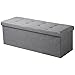 Produktbild WOLTU® Sitzhocker mit Stauraum Sitzbank faltbar Truhen Aufbewahrungsbox, Deckel abnehmbar, Gepolsterte Sitzfläche aus Leinen, 110x37,5x38 cm, Hellgrau, SH11hgr-1
