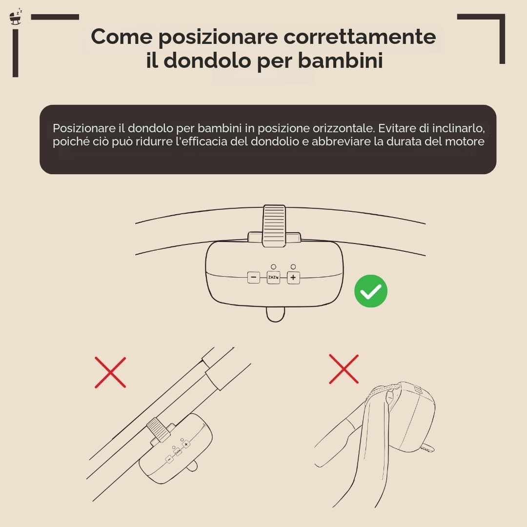 ZAZU Robby - Altalena automatica per passeggino, spessore regolabile, timer da 40 minuti, sensore da viaggio per bambini, ricaricabile USB-C, impermeabile, universale per passeggino e passeggino