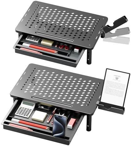 Computer Monitor Stand Riser with Storage, 3 Height Adjustable La...