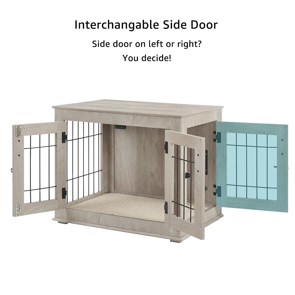 beeNbkks Furniture Style Dog Crate End Table, Double Doors Wooden Wire Dog Kennel with Pet Bed, Decorative Pet Crate Dog House Indoor Medium Large - image 5