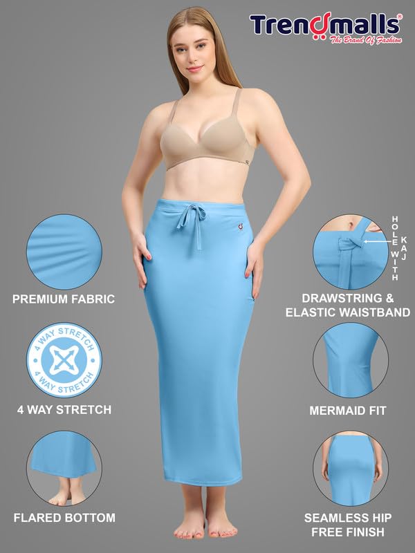 Image of TRENDMALLS Women's Polyester Spandex Saree Shapewear Petticoat for Women, Cotton Blended,Petticoat,Skirts for Women,Shape Wear Dress for Saree Shaper