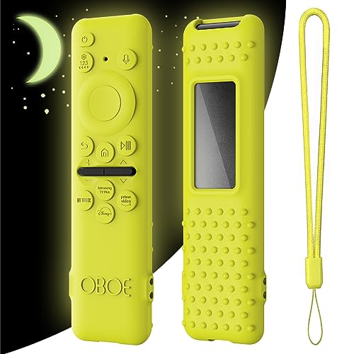 Image of Oboe Silicone Tv Remote Cover Compatible with Samsung Smart Tv Remote 2023 Model TM-2360 E Remote Protective Key Cover Case with Lanyard (D-Glow in Dark Green) [Remote NOT Included]