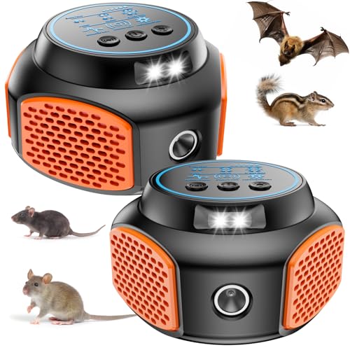 Repelente de ratones ultrasónico de 360° 2026, control de plagas en interiores para roedores, ratones, ratas, ardillas, murciélagos, cucarachas, arañas, hormigas, insectos, dispositivos repelentes