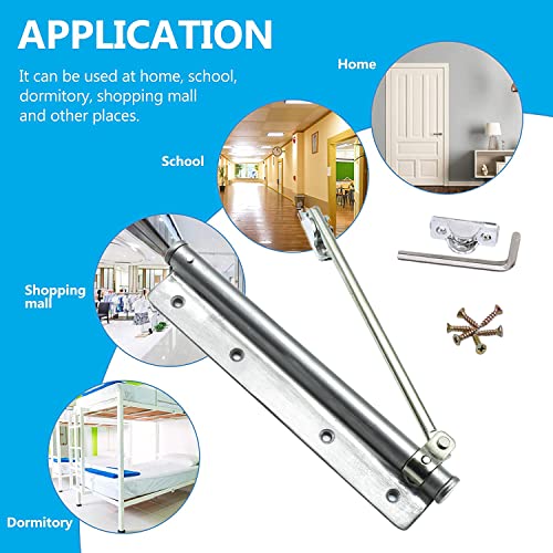 Yingren Safety Door Closer/Heavy Duty Automatic Closer/Easy To Install To Convert Hinged Doors To Self-Closing With Adjustable Closing Speed, White #TOP4