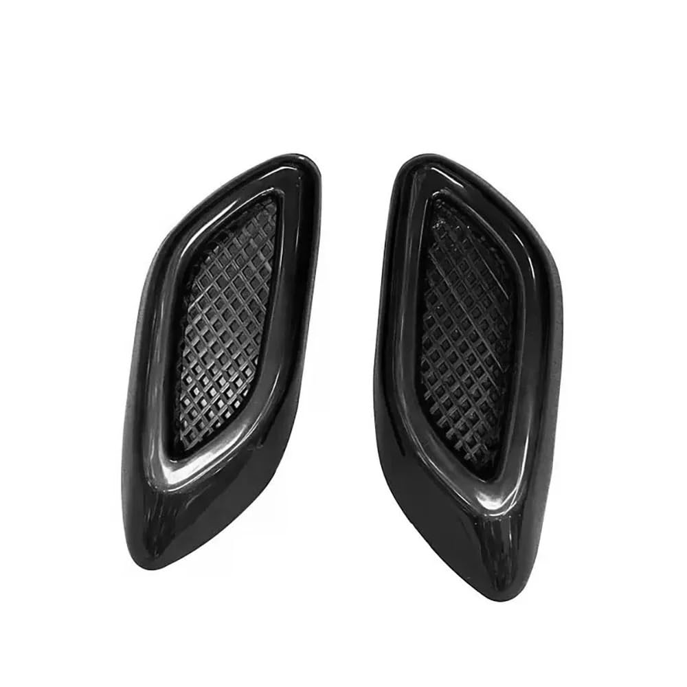 2/6 sztuk wykończenie błotnika samochodu dekoracyjny wlot uniwersalny maski przepływ zderzak boczny nawiewnik naklejka Boczne odpowietrzniki błotnika(6PCS-Black)