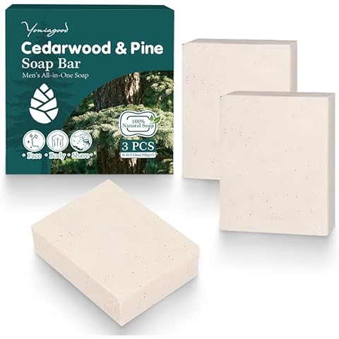 yoniagood Cedar Wood Pine Soap Bar 3 PCS Cover