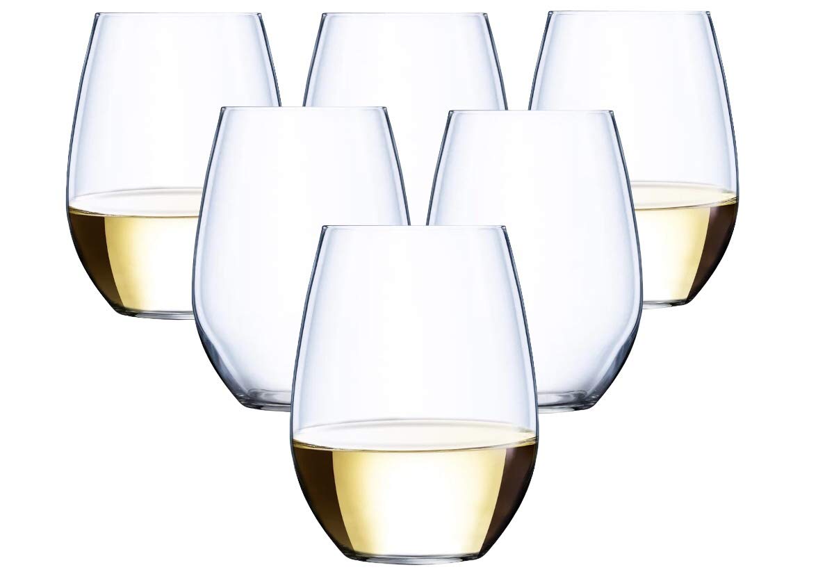 Oojami 40 piece Stemless Unbreakable Crystal Clear Plastic Wine Glasses Set of 40 12 Ounces