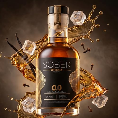 Image of SOBER Whiskey Alternative | 0.0% ABV Zero Alcohol Drink | Sugar Free Zero Calorie | Premium Non Alcoholic Whiskey with Vanilla Clove Oak Notes | 180ml x 4