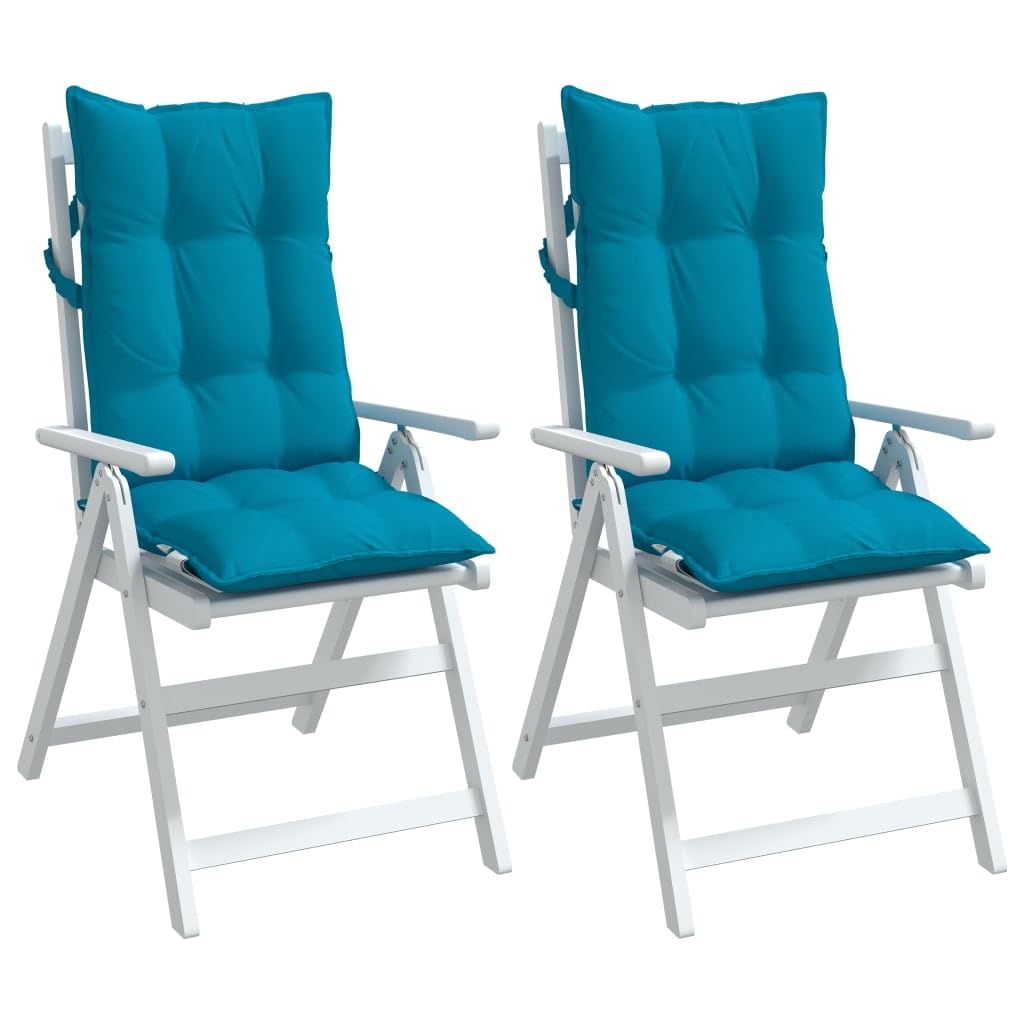 Generico Cuscini Sedia con Schienale Alto 2 pz Blu Chiaro Tessuto Oxford,Casa e Giardino,Arredo,Cuscini per sedie-377614