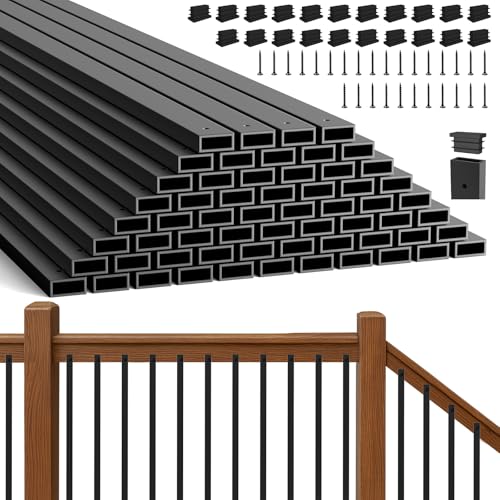 Balaustres de escalera de metal negro con acabado premium y husillos para cubiertas
