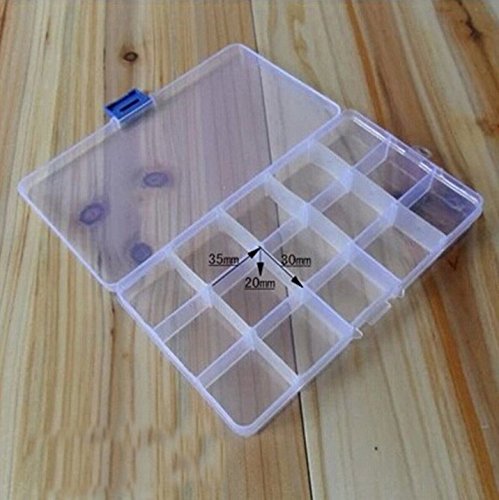 Sdoveb Fishing Tackle Box,15 Slots Fishing Tackle Storage Trays Multifunctional, Waterproof And Removable Dividers, Fishing Storage Organizer Box, Fishing Accessories Parts Box (White) #TOP3