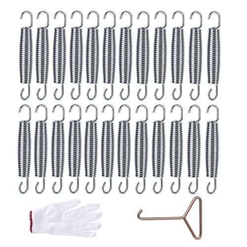 leskep 24pcs Trampoline Springs 5.5 inch, Heavy Duty Stainless Steel Replacement Springs Includes Tool and Gloves, Universal Trampolines Accessories by leskep - Used condition - Image 5